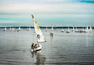 Chatham, Summit and Perth Amboy High School Sailing Teams out on Raritan Bay in Perth Amboy