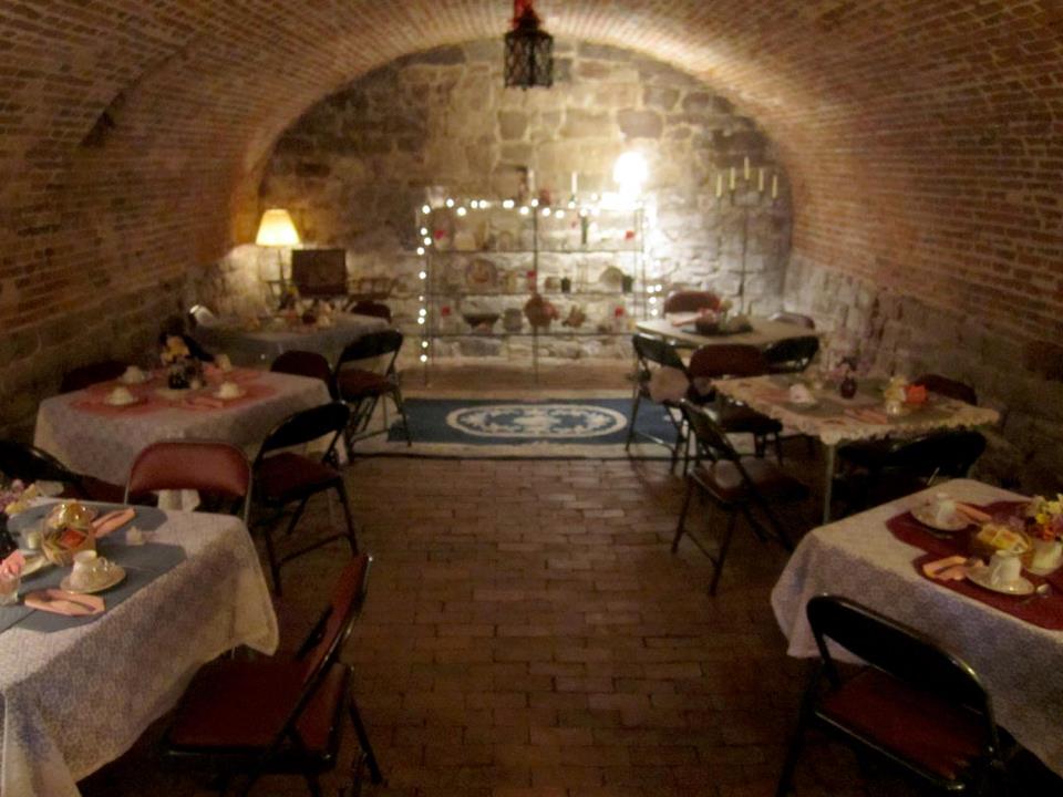 Coffee house in colonial wine cellar in Proprietary House