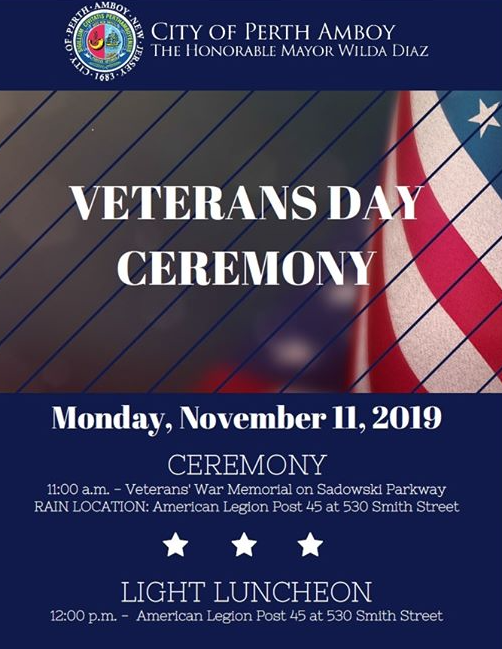 Veterans Ceremony and Luncheon Perth Amboy NJ