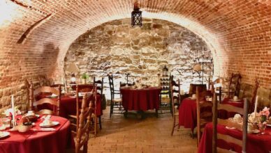 Tea is served in the wine cellar at Proprietary House